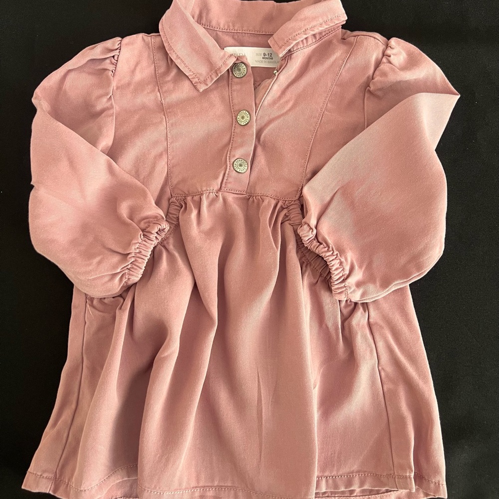 Zara Baby Dress 9-12 Months Mauve Like- New